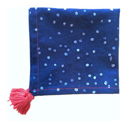 Navy Batik Dot Hand Dyed Linen Napkins - Napkins