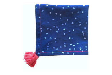 Navy Batik Dot Hand Dyed Linen Napkins