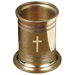 Jefferson Brass - Cross Pencil Cup, Polished - A simple cross adds great significance to a desktop and is a reminder of the principles of faith, commitment, and service. Because of the handcrafted workmanship of each piece, you may occasionally be able to discern very small inclusions, imperfections, and even slight size variations. This is to be expected, and we ask that you understand that they are an inherent part of the manufacturing process. Our products, we believe, are the best that can be made today. All products are solid brass. If you receive one that has a slight discoloration, it is not a defect. It has travelled over 8,000 miles from the factory to our warehouse. Use a metal polish, such as Brasso or Wenol, to correct the discoloration. The discoloration is not a defect.