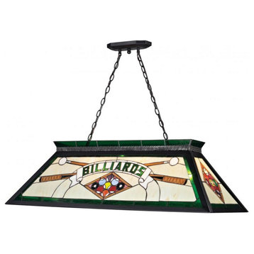 Matte Black Tiffany 4 Light Chandelier With Multi-Colored Tiffany Glass Shade