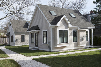 Example of a beach style exterior home design in Boston