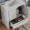 Esconde Bath Vanity, High Gloss White, 30", Single Sink, Freestanding