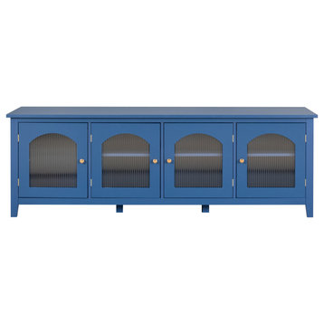 TATEUS 71-inch stylish TV cabinet Entertainment CenterTV stand,TV Console Table, Blue