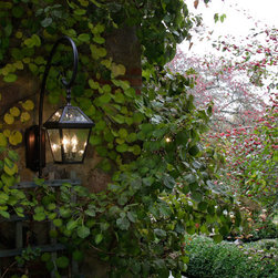 London&trade; Lantern Exterior Wall Light with Custom Curled Arm - Outdoor Wall Lights And Sconces