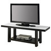 Walker Edison 58" Two-Tone Modern TV Stand in Black and White