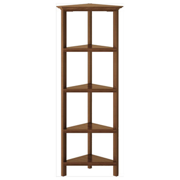 HomeRoots 60" Bookcase With 3 Shelves, Walnut