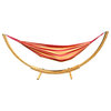 Brazilian Style Double Hammock With Bamboo Stand, Natural