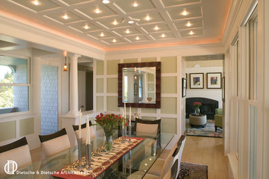 Dining room - coastal dining room idea in Other