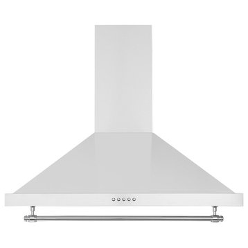 Ancona Convertible 30" Vintage Style Wall Pyramid Range Hood, Stainless Steel