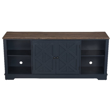 LIVILAND 70 in. TV Stand Media Console for TV up to 75 in. - Navy Blue