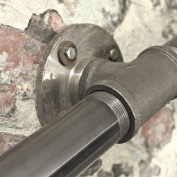 Susannah Industrial Dark Steel Pipe Staircase Hand Rail or Wall Mounted Banister - Products