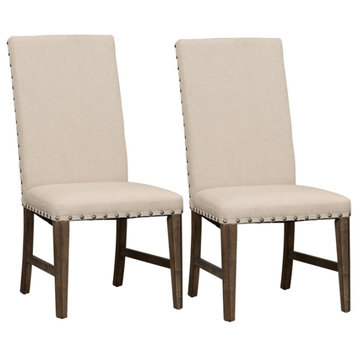 Artisan Prairie Dark Brown Upholstered Side Chair (RTA) - Set of 2