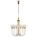 Visual Comfort & Co. - Reverie Medium Single Tier Chandelier in Clear Ribbed Glass and Antique-Burnishe - Reverie Medium Single Tier Chandelier in Clear Ribbed Glass and Antique-Burnished Brass