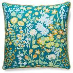 SCALAMANDRE - Nymph Floral Pillow, Emerald Multi, 22" X 22" - Featuring luxury textiles from The House of Scalamandre, this pillow was thoughtfully curated by our design team and sewn together with care in the USA. Effortlessly incorporate a piece of our rich history and signature aesthetic into your home, and shop our pre-styled pillows, made for you!