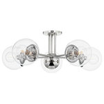 Mitzi by Hudson Valley Lighting - Meadow 5-Light Semi Flush, Polished Nickel - The last globe light you, ll ever buy. Perennially chic, Meadow adds simplistic beauty to any space in your home. The mix of delicate glass and timeless steel is decidedly modern with a slight nod to mid-century design. The Meadow collection includes wall lighting and ceiling lights. Available as a chandelier, wall sconce, semi-flush, flush mount, and pendant.