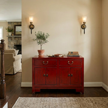 Distressed Brick Red Drawers Doors Sideboard Credenza Console Table ws4987