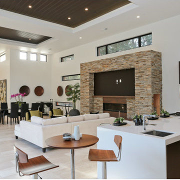 All Natural Stone Vein Cut Tile for California Home