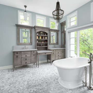 Traditional Master bath, Three Season Room and Bathroom-Downers Grove
