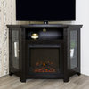 48" Corner Fireplace TV Stand, Black