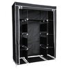 50" Portable Closet Storage Organizer Wardrobe Clothes Shoe Shelf Rack Black
