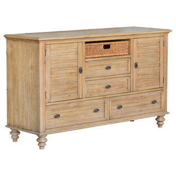 Sunset Trading Vintage Casual Transitional Dresser in Maple Brown Wood