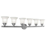 Livex Lighting - Livex Lighting 1066-05 Neptune - Six Light Bath Bar - Shade Included: YesNeptune Six Light Ba Chrome White Alabast *UL Approved: YES Energy Star Qualified: n/a ADA Certified: n/a  *Number of Lights: Lamp: 6-*Wattage:100w Medium Base bulb(s) *Bulb Included:No *Bulb Type:Medium Base *Finish Type:Chrome