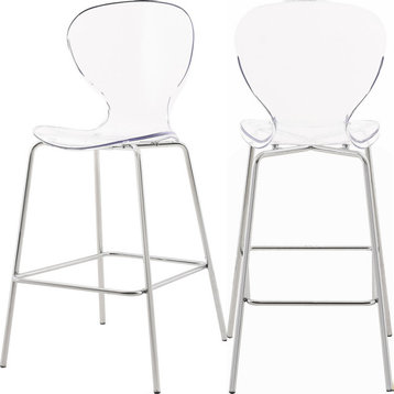 Clarion Counter Stool (Set of 2), Chrome