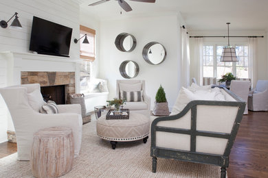 Family room - coastal family room idea in Atlanta