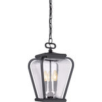 Quoizel - Quoizel PRV1909K Province 3 Light Outdoor Lantern in Mystic Black - Province is in a word elegant. It s a French inspired look with touches of Contemporary styling. It features clear seedy glass for an aged feel and a base that is classically styled. The signature Mystic Black finish is a soft matte that is the perfect complement to this great outdoor collection.
