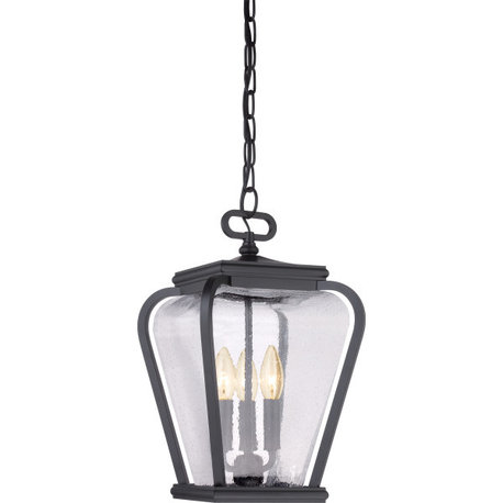 Quoizel PRV1909K Province 3 Light Outdoor Lantern in Mystic Black