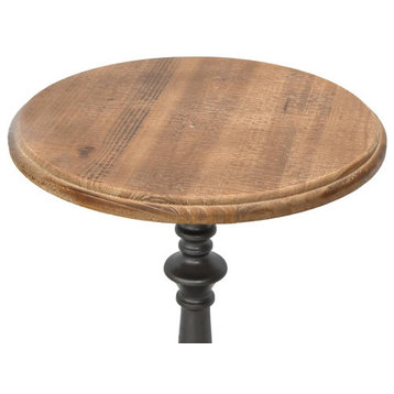 vidaXL End Table Round Coffee Table Side Telephone Table Solid Fir Wood Brown