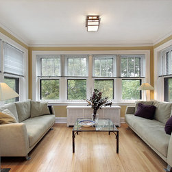 Mini Blinds | Traditional Sun Room | Brown | Contemporary Furniture - Vertical Blinds