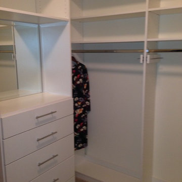 Modern White Melamine Master Closet