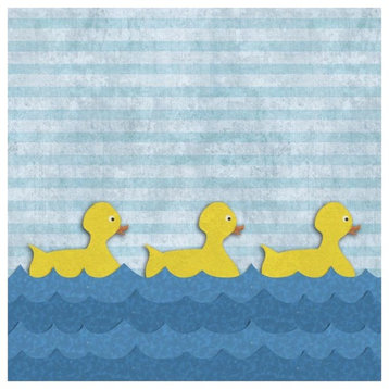 "Ducks - Three Baby Ducks" Digital Paper Print by BG.Studio, 26"x26"