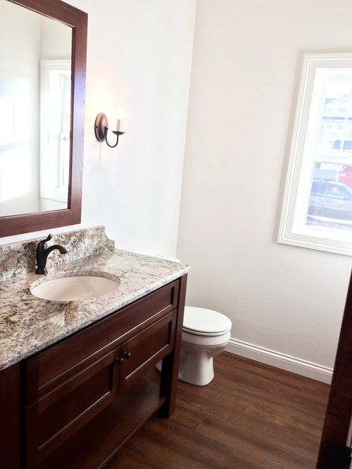 Cloakroom Design Ideas, Renovations & Photos with Dark Wood