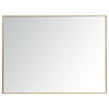 Elegant Decor Eternity 48" x 36" Contemporary Metal Frame Mirror in Brass