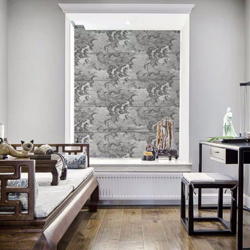 Grey Clouds Roman Shades, Roman blinds, window treatments