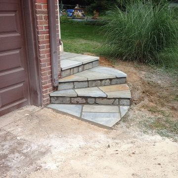 Flagstone Walkway in Silver Spring MD, Half Circle Steps