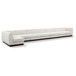 Meridian Furniture - Quinn Chenille Upholstered 8-Piece L-Shaped Modular Sectional, Cream - The Quinn Modular Sectional is a stunning piece crafted in a rich and luxurious cream chenille fabric. Its awe-inspiring design and exceptional quality make it a perfect addition to any space, whether it's a living room, bedroom, or office. The sectional's plush cushioning and sturdy frame provide both comfort and durability, ensuring that it will be a favorite for years to come. Whether you're looking for a statement piece or simply a comfortable seating option, the Quinn sectional is an excellent choice.