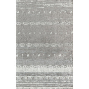 Delmont Coastline Constellation Tribal Bohemian Gray Area Rug, 8'0"X10'0"