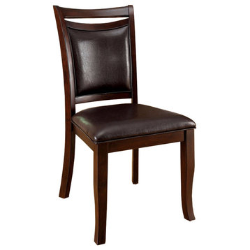 Woodside Transitional Side Chair With Padded Back And Seat, Expresso, Set Of 2