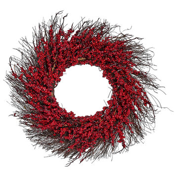Berry Wreath On Twig Wreath, 22"