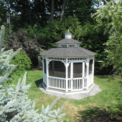 Octagon Vinyl Gazebo with Double Roof - Gazebos