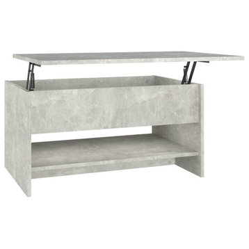 vidaXL Coffee Table Lift Top Accent Sofa End Table Concrete Gray Engineered Wood