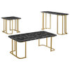 Furniture of America Clotten Metal 3-Piece Coffee Table Set in Black