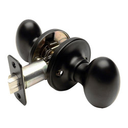 Designers Impressions - Somerset Design Matte Black Passage, Hall/Closet Door Knob - Doorknobs