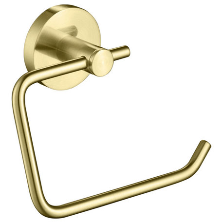 Circular Toilet Paper Holder, Brushed Gold