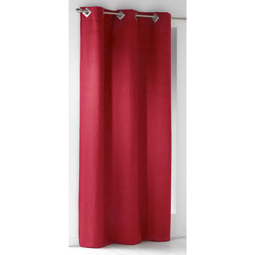 Luxurious Suede Window Curtain - Elegant Soft Texture Drapery, 95x55 Inches, Red, 1 Panel