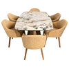 GINEVRA Dining set, Etoile Symphonie/Cloudy Gold + Ochre/Natural Wood