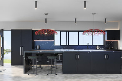 This is an example of a contemporary kitchen in Orange County.